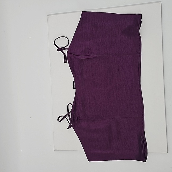 Express Croppped Top in Purple Satiny Fabric w Adjustable Strap - Picture 7 of 7